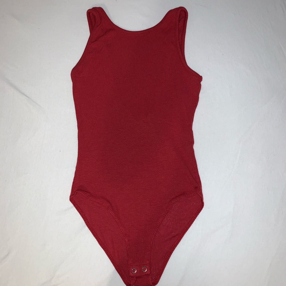 Deer Red High Neck Bodysuit